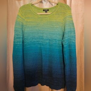 Chaps Ombre Green and Blue Knit Sweater